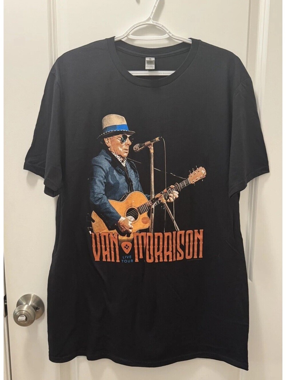 Van Morrison 2022 Tour Concert T Shirt Black Graphic Tee Size Large